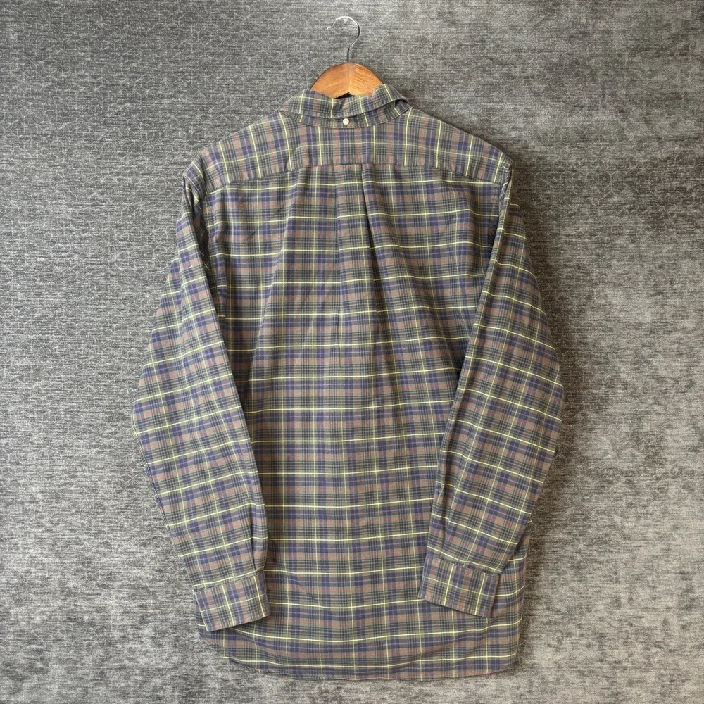 Polo Ralph Lauren Mens Classic Fit Plaid Button Down Shirt Green Navy Red Size M